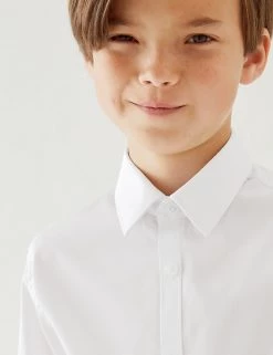 M&S Collection 3pk Boys' Slim Fit Easy Iron School Shirts (2-16 Yrs) -Outlet The Tidy Tots Store SD 04 T76 5718 Z0 X EC 1