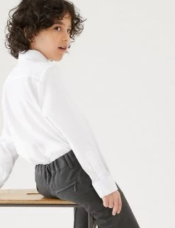 M&S Collection 3pk Boys' Plus Fit Easy Iron School Shirts (4-18 Yrs) -Outlet The Tidy Tots Store SD 04 T76 5719P Z0 X EC 2