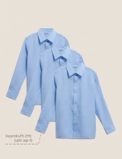 M&S Collection 3pk Boys' Easy Iron School Shirts (2-16 Yrs) -Outlet The Tidy Tots Store SD 04 T76 5719 E0 X EC 90