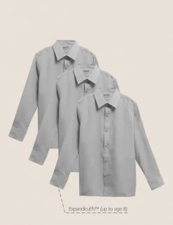 M&S Collection 3pk Boys' Easy Iron School Shirts (2-16 Yrs) -Outlet The Tidy Tots Store SD 04 T76 5719 T0 X EC 90