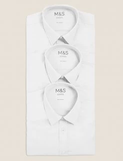 M&S Collection 3pk Boys' Easy Iron School Shirts (2-16 Yrs) -Outlet The Tidy Tots Store SD 04 T76 5719 Z0 X EC 7