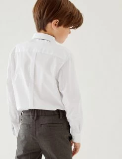 M&S Collection Boys' 2pk Slim Fit Stretch School Shirts (2-16 Yrs) -Outlet The Tidy Tots Store SD 04 T76 5753 Z0 X EC 2