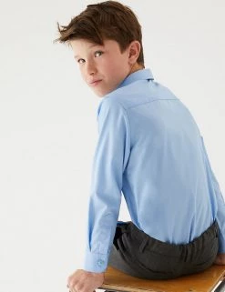 M&S Collection 2pk Boys' Non-Iron School Shirts (2-18 Yrs) -Outlet The Tidy Tots Store SD 04 T76 5768 E0 X EC 2