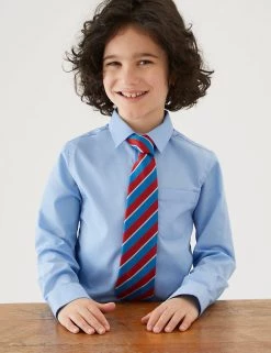M&S Collection 2pk Boys' Slim Fit Non-Iron School Shirts (2-18 Yrs) -Outlet The Tidy Tots Store SD 04 T76 5769 E0 X EC 0