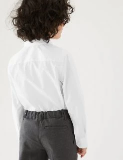 M&S Collection 2pk Boys' Slim Fit Non-Iron School Shirts (2-18 Yrs) -Outlet The Tidy Tots Store SD 04 T76 5769 Z0 X EC 2