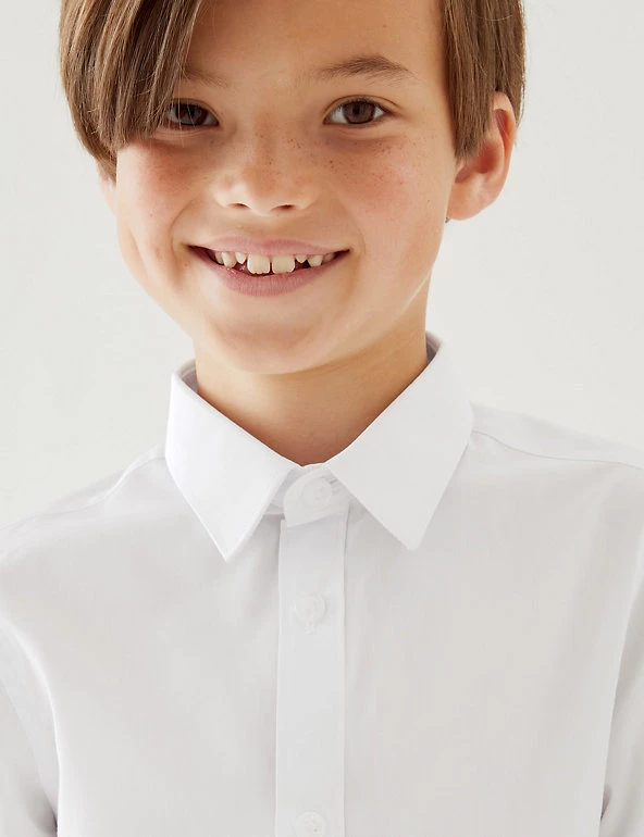 M&S Collection Boys' 5pk Regular Fit Easy To Iron School Shirts (2-18 Yrs) 5 M&S Collection Boys' 5pk Regular Fit Easy To Iron School Shirts (2-18 Yrs) - Image 3
