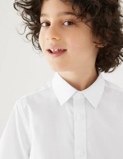 M&S Collection 3pk Boys' Plus Fit Easy Iron School Shirts (4-18 Yrs) -Outlet The Tidy Tots Store SD 04 T76 5812P Z0 X EC 1