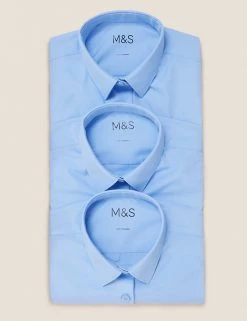 M&S Collection 3pk Boys' Easy Iron School Shirts (2-16 Yrs) -Outlet The Tidy Tots Store SD 04 T76 5812 E0 X EC 7
