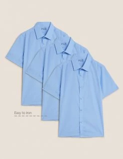 M&S Collection 3pk Boys' Easy Iron School Shirts (2-16 Yrs) -Outlet The Tidy Tots Store SD 04 T76 5812 E0 X EC 90