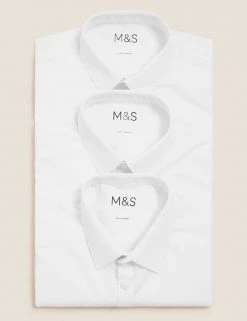 M&S Collection 3pk Boys' Slim Easy Iron School Shirts (2-16 Yrs) -Outlet The Tidy Tots Store SD 04 T76 5813 Z0 X EC 7