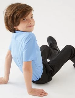 M&S Collection 2pk Boys' Slim Fit Non-Iron School Shirts (2-18 Yrs) -Outlet The Tidy Tots Store SD 04 T76 5883 E0 X EC 2