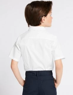 M&S Collection 2pk Boys' Slim Fit Non-Iron School Shirts (2-18 Yrs) -Outlet The Tidy Tots Store SD 04 T76 5883 Z0 X EC 1
