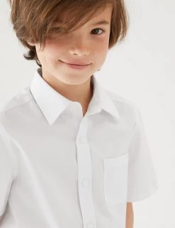 M&S Collection 2pk Boys' Cotton Regular Fit School Shirts (2-18 Yrs) -Outlet The Tidy Tots Store SD 04 T76 5888S Z0 X EC 1