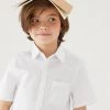 M&S Collection 2pk Boys' Cotton Slim Fit School Shirts (2-18 Yrs) -Outlet The Tidy Tots Store SD 04 T76 5889S Z0 X EC 0