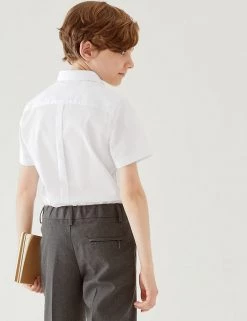 M&S Collection Boys' 2pk Slim Fit Stretch School Shirts (2-18 Yrs) -Outlet The Tidy Tots Store SD 04 T76 5893 Z0 X EC 2