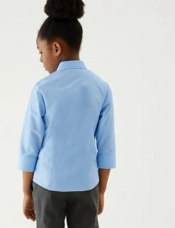 M&S Collection 2pk Girls' 3/4 Sleeve Easy Iron School Shirts (2-16 Yrs) -Outlet The Tidy Tots Store SD 04 T76 5924 E0 X EC 1