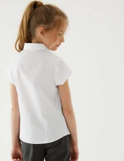 M&S Collection 2pk Girls' Cap Sleeve Easy Iron School Shirts (2-16 Yrs) -Outlet The Tidy Tots Store SD 04 T76 5930 Z0 X EC 1