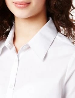 M&S Collection 2pk Girls' Cap Sleeve Easy Iron School Shirts (2-16 Yrs) -Outlet The Tidy Tots Store SD 04 T76 5930 Z0 X EC 4