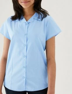 M&S Collection 2pk Girls' Easy Iron School Shirts (2-16 Yrs) -Outlet The Tidy Tots Store SD 04 T76 5931 E0 X EC 1