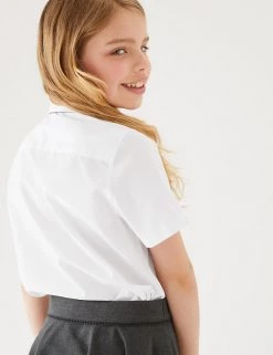 M&S Collection 3pk Girls' Plus Fit Easy Iron School Shirts (4-18 Yrs) -Outlet The Tidy Tots Store SD 04 T76 5946P Z0 X EC 2