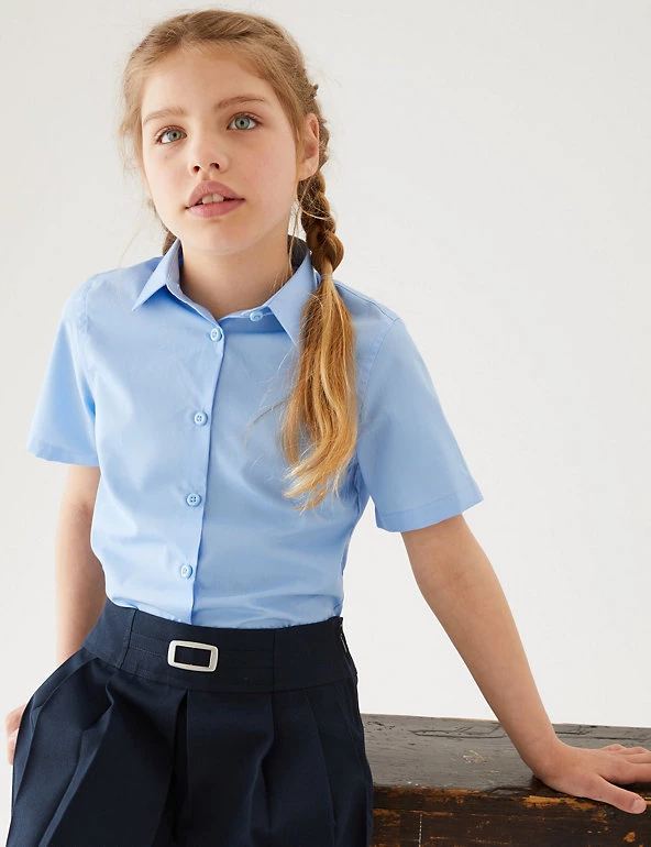 3pk Girls' Slim Fit Easy Iron School Shirts (2-16 Yrs) 8 3pk Girls' Slim Fit Easy Iron School Shirts (2-16 Yrs) - Image 6