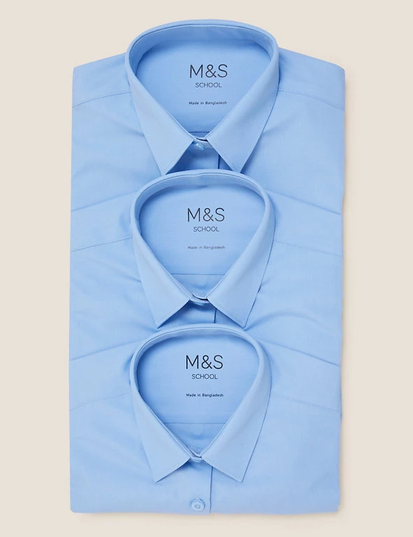 3pk Girls' Slim Fit Easy Iron School Shirts (2-16 Yrs) 12 3pk Girls' Slim Fit Easy Iron School Shirts (2-16 Yrs) - Image 10