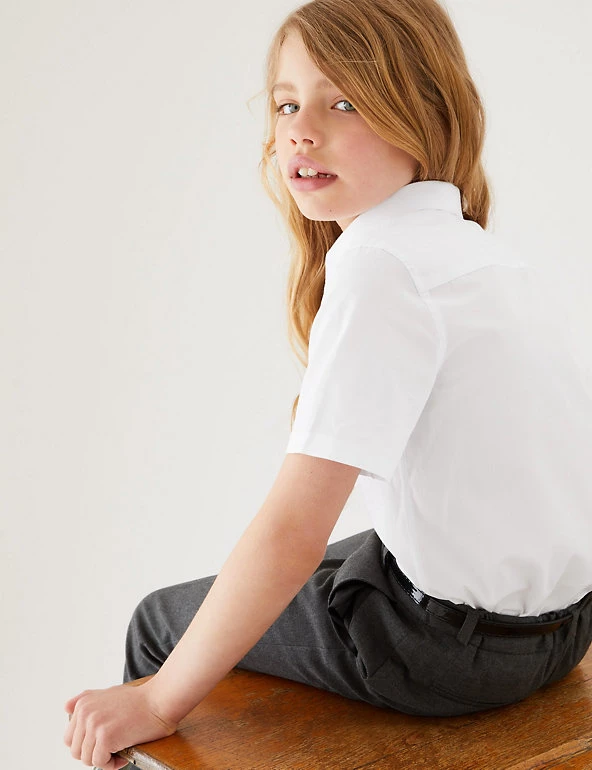 3pk Girls' Slim Fit Easy Iron School Shirts (2-16 Yrs) 6 3pk Girls' Slim Fit Easy Iron School Shirts (2-16 Yrs) - Image 4