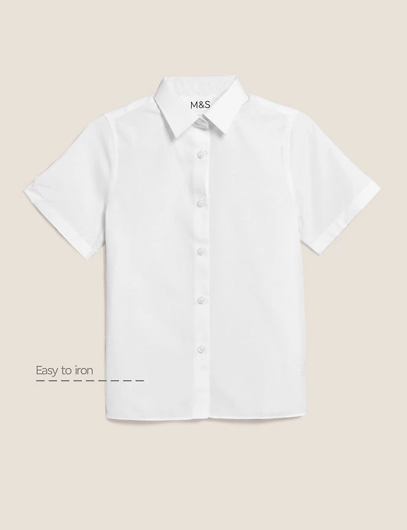 M&S Collection Girls' 5pk Regular Fit Easy To Iron School Shirts (2-18 Yrs) 4 M&S Collection Girls' 5pk Regular Fit Easy To Iron School Shirts (2-18 Yrs) - Image 2