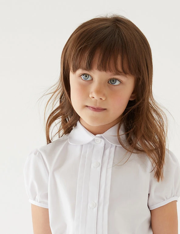 M&S Collection 2pk Girls' Pintuck Easy Iron School Shirts (2-16 Yrs) 3 M&S Collection 2pk Girls' Pintuck Easy Iron School Shirts (2-16 Yrs)