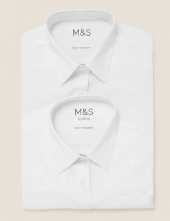 M&S Collection 2pk Girls' Non-Iron School Shirts (2-18 Yrs) -Outlet The Tidy Tots Store SD 04 T76 5982 Z0 X EC 7