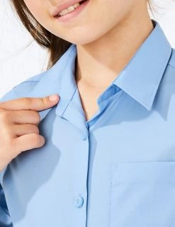 M&S Collection 2pk Girls' Slim Fit Non-Iron School Shirts (2-18 Yrs) -Outlet The Tidy Tots Store SD 04 T76 5984 E0 X EC 3