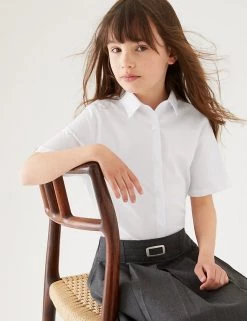 M&S Collection 2pk Girls' Skinny Fit School Shirts (2-18 Yrs)