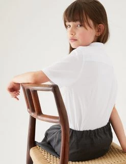 M&S Collection 2pk Girls' Skinny Fit School Shirts (2-18 Yrs) -Outlet The Tidy Tots Store SD 04 T76 5991 Z0 X EC 2