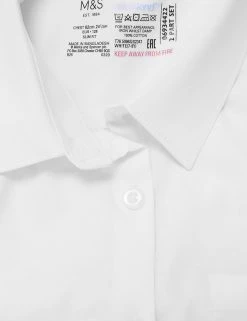 M&S Collection 2pk Girls’ Slim Fit Pure Cotton School Shirts (2-18 Yrs) 12 M&S Collection 2pk Girls’ Slim Fit Pure Cotton School Shirts (2-18 Yrs) -Outlet The Tidy Tots Store SD 04 T76 5996S Z0 X EC 3