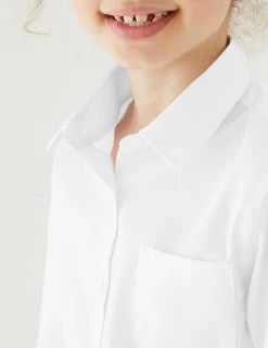 M&S Collection Shirts 2pk Girls' Slim Fit Non-Iron School Blouses (2-16 Yrs) -Outlet The Tidy Tots Store SD 04 T76 6020 Z0 X EC 1