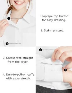 M&S Collection Shirts 2pk Girls' Slim Fit Non-Iron School Blouses (2-16 Yrs) -Outlet The Tidy Tots Store SD 04 T76 6020 Z0 X EC 6