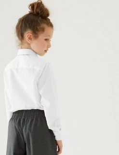 M&S Collection 3pk Girls' Longer Length Easy Iron School Shirts (4-18 Yrs) -Outlet The Tidy Tots Store SD 04 T76 6023L Z0 X EC 2