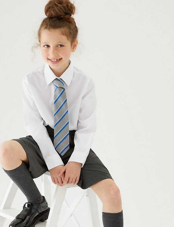 M&S Collection 3pk Girls' Plus Fit Easy Iron School Shirts (4-18 Yrs) 3 M&S Collection 3pk Girls' Plus Fit Easy Iron School Shirts (4-18 Yrs)