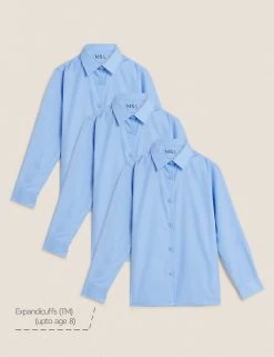 M&S Collection 3pk Girls' Easy Iron School Shirts (2-16 Yrs) -Outlet The Tidy Tots Store SD 04 T76 6023 E0 X EC 90