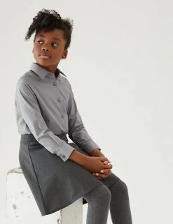M&S Collection 3pk Girls' Easy Iron School Shirts (2-16 Yrs) -Outlet The Tidy Tots Store SD 04 T76 6023 T0 X EC 0