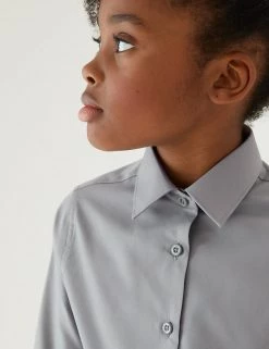 M&S Collection 3pk Girls' Easy Iron School Shirts (2-16 Yrs) -Outlet The Tidy Tots Store SD 04 T76 6023 T0 X EC 1