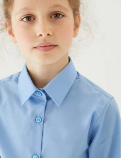 M&S Collection 3pk Girls' Slim Fit Easy Iron School Shirts (2-16 Yrs) -Outlet The Tidy Tots Store SD 04 T76 6024 E0 X EC 1