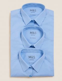 M&S Collection 3pk Girls' Slim Fit Easy Iron School Shirts (2-16 Yrs) -Outlet The Tidy Tots Store SD 04 T76 6024 E0 X EC 7