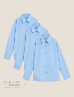 M&S Collection 3pk Girls' Slim Fit Easy Iron School Shirts (2-16 Yrs) -Outlet The Tidy Tots Store SD 04 T76 6024 E0 X EC 90