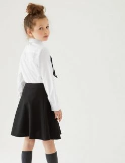 M&S Collection 3pk Girls' Slim Fit Easy Iron School Shirts (2-16 Yrs) -Outlet The Tidy Tots Store SD 04 T76 6024 Z0 X EC 3