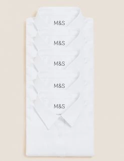 M&S Collection 5pk Girls' Regular Fit Easy To Iron Shirts (2-18 Yrs) -Outlet The Tidy Tots Store SD 04 T76 6025 Z0 X EC 7