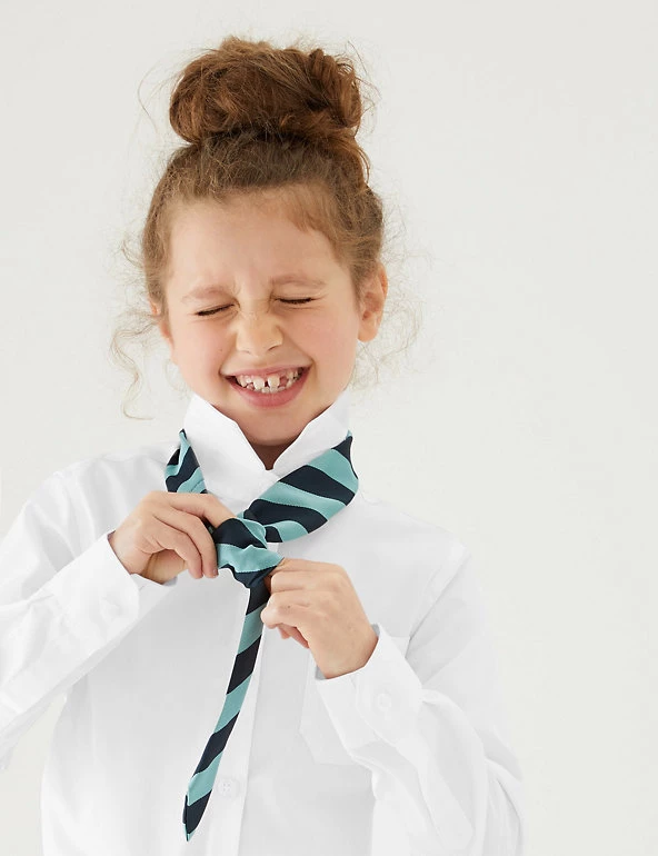 M&S Collection 2pk Girls' Slim Fit Non-Iron School Shirts (2-18 Yrs) 3 M&S Collection 2pk Girls' Slim Fit Non-Iron School Shirts (2-18 Yrs)