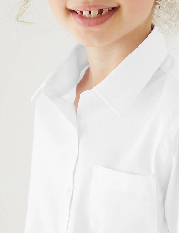 M&S Collection 2pk Girls' Slim Fit Non-Iron School Shirts (2-18 Yrs) 5 M&S Collection 2pk Girls' Slim Fit Non-Iron School Shirts (2-18 Yrs) - Image 3