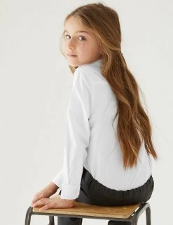 M&S Collection 2pk Girls’ Pure Cotton School Shirts (2-18 Yrs) -Outlet The Tidy Tots Store SD 04 T76 6054S Z0 X EC 2