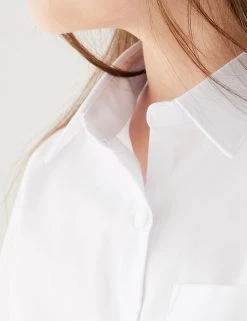 M&S Collection 2pk Girls' Slim Fit Pure Cotton School Shirts (2-18 Yrs) -Outlet The Tidy Tots Store SD 04 T76 6056S Z0 X EC 1